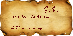 Fráter Valéria névjegykártya